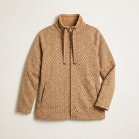 Polerón Camel con Estampado Espiga y Forro Fleece en plano