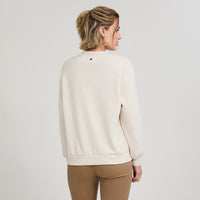 Polerón Algodón Escote Redondo Bordado Beige