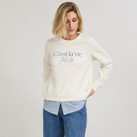 Polerón Algodón con Blusa Listada Crudo