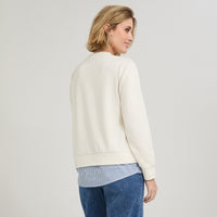 Polerón Algodón con Blusa Listada Crudo