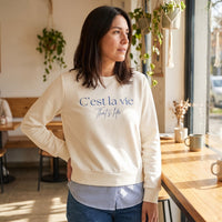 Polerón Algodón con Blusa Listada Crudo lifestyle