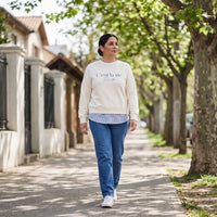 Polerón Algodón con Blusa Listada Crudo lifestyle
