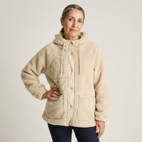 Poleron Sherpa Beige en modelo adulta