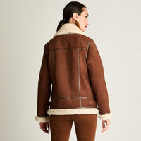 Chaqueta Biker Bonded Cinturón Café