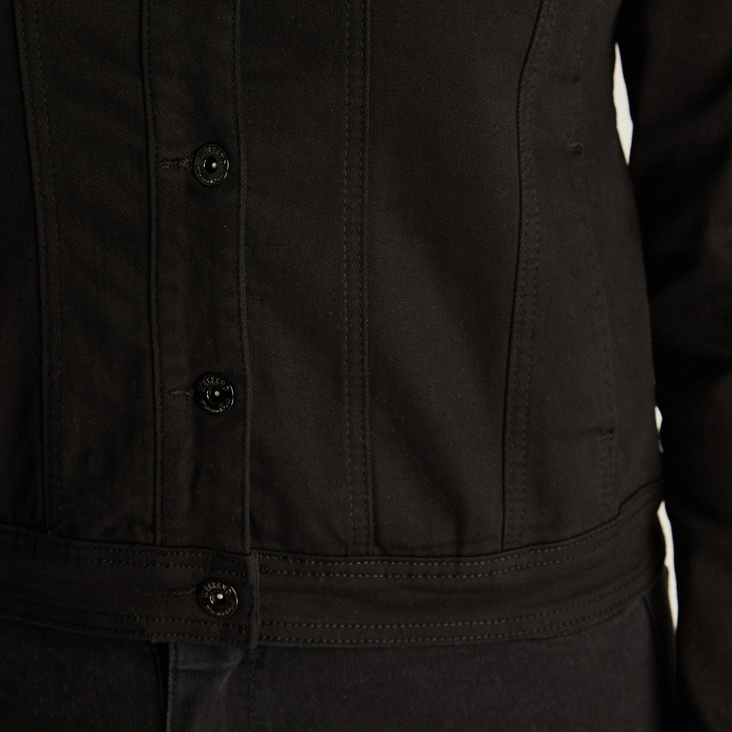 Casaca Mezclilla Negro Manga Larga Elasticidad Chaqueta Tt Holgado Calce Nula Tela Denim