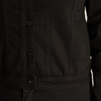 Casaca Mezclilla Negro Manga Larga Elasticidad Chaqueta Tt Holgado Calce Nula Tela Denim