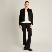 Casaca Mezclilla Negro Manga Larga Elasticidad Chaqueta Tt Holgado Calce Nula Tela Denim