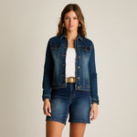 Casaca Mezclilla Azul Manga Larga No Elasticado Sin Forro Calce Holgado