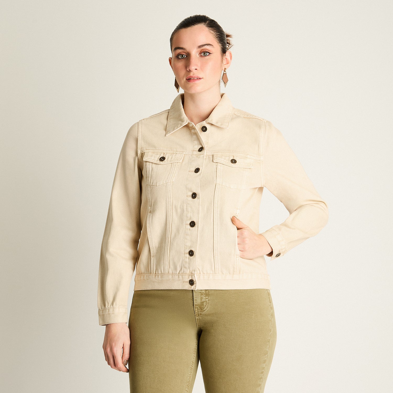 Casaca Mezclilla Beige