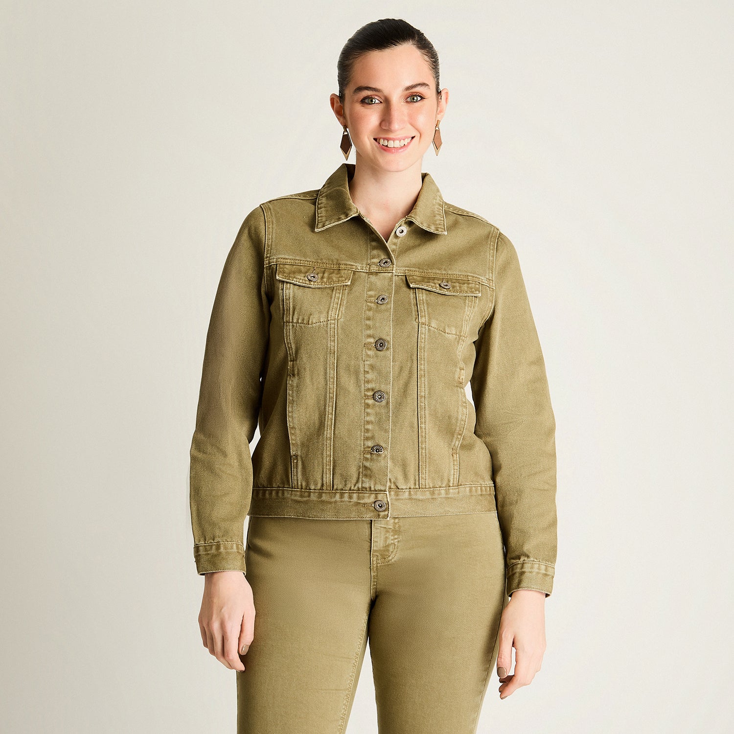 Casaca Mezclilla Verde