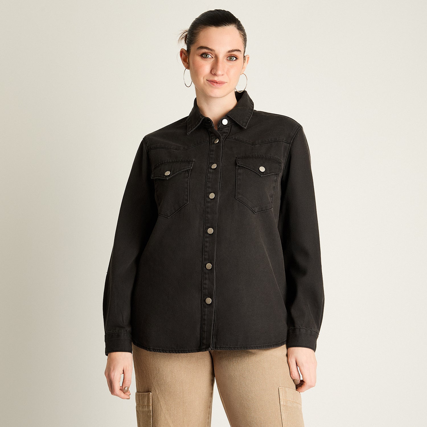 Chaqueta Lyocell Gris Oscuro