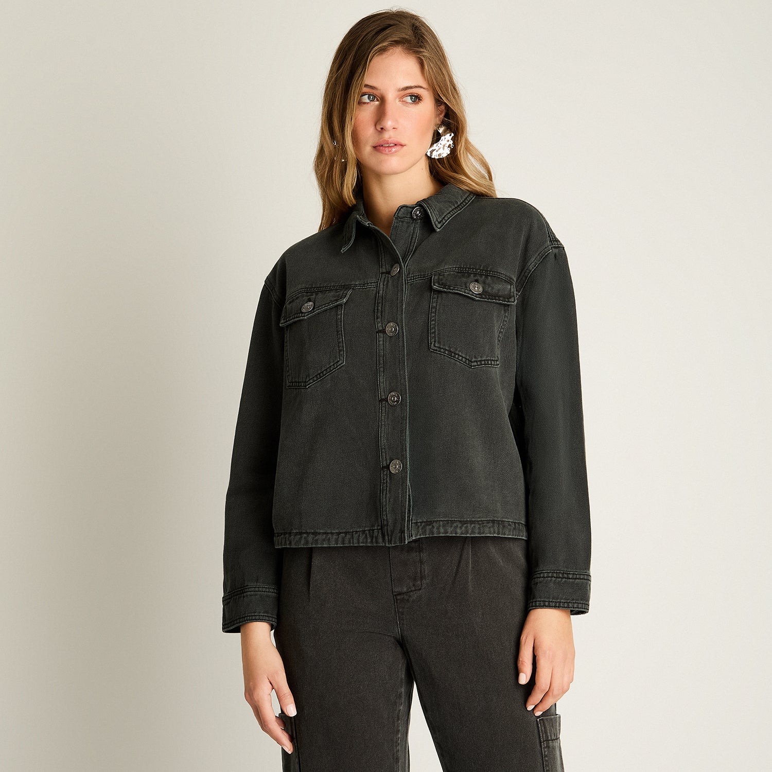 Chaqueta Mezclilla Gris Marengo