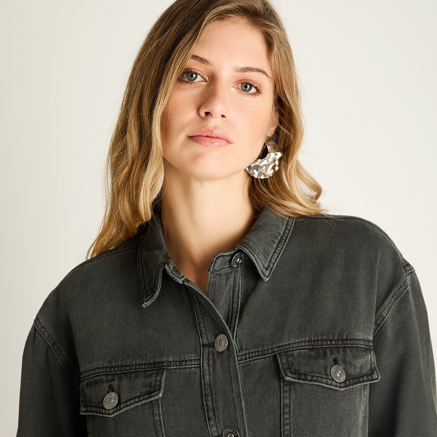 Chaqueta Mezclilla Gris Marengo