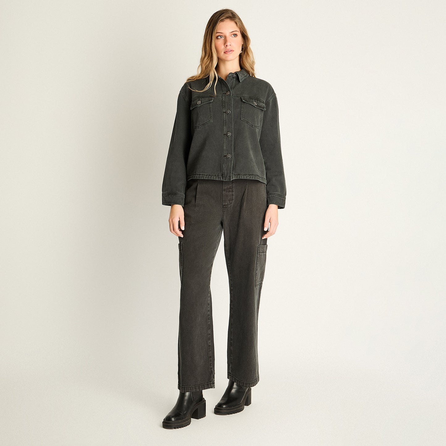 Chaqueta Mezclilla Gris Marengo