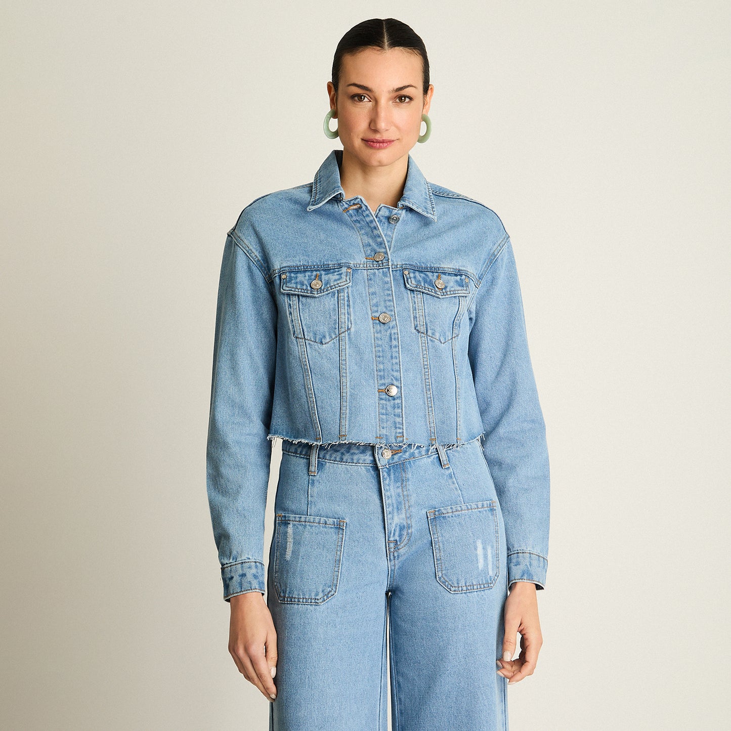 Casaca Mezclilla Celeste