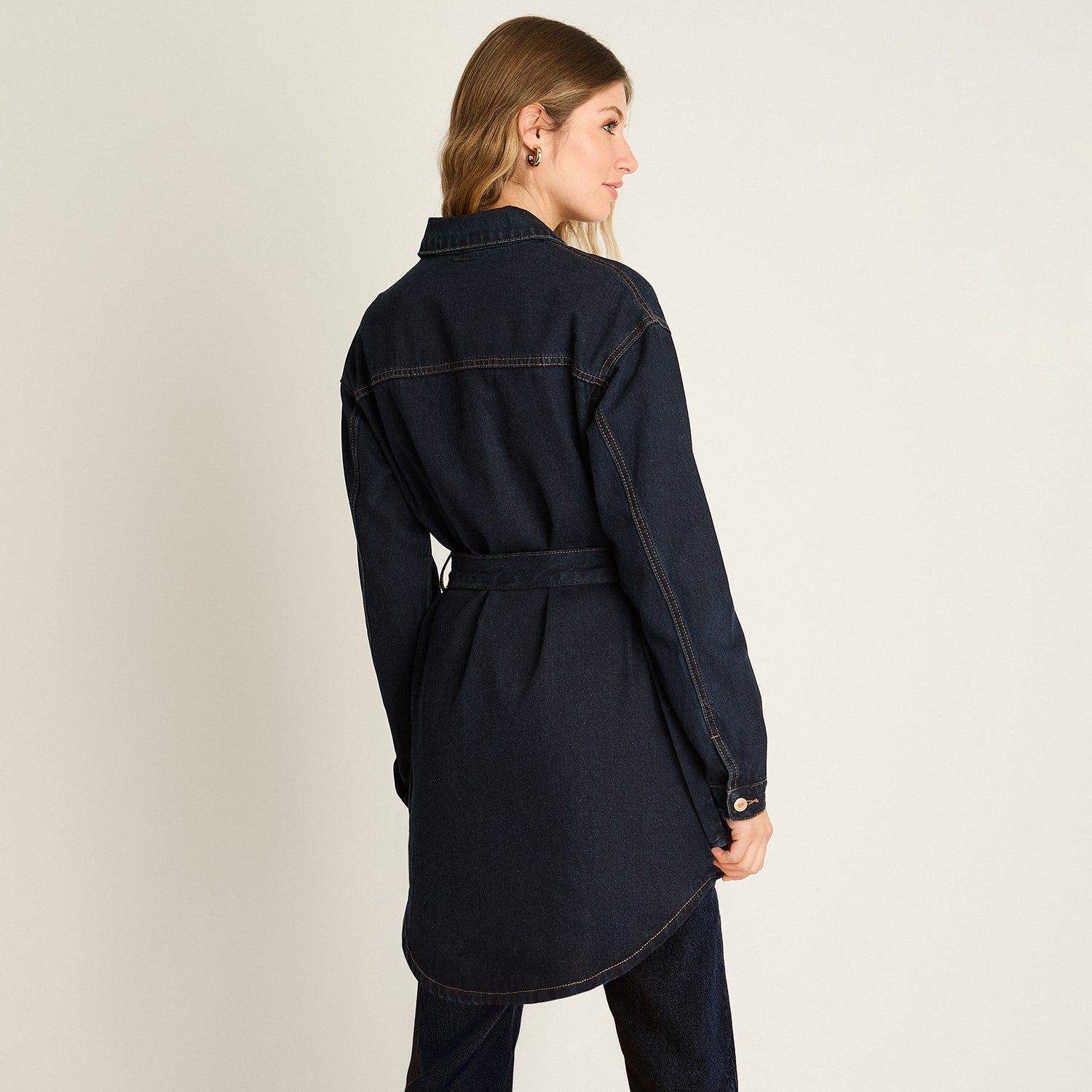 Casaca Mezclilla Azul Oscuro