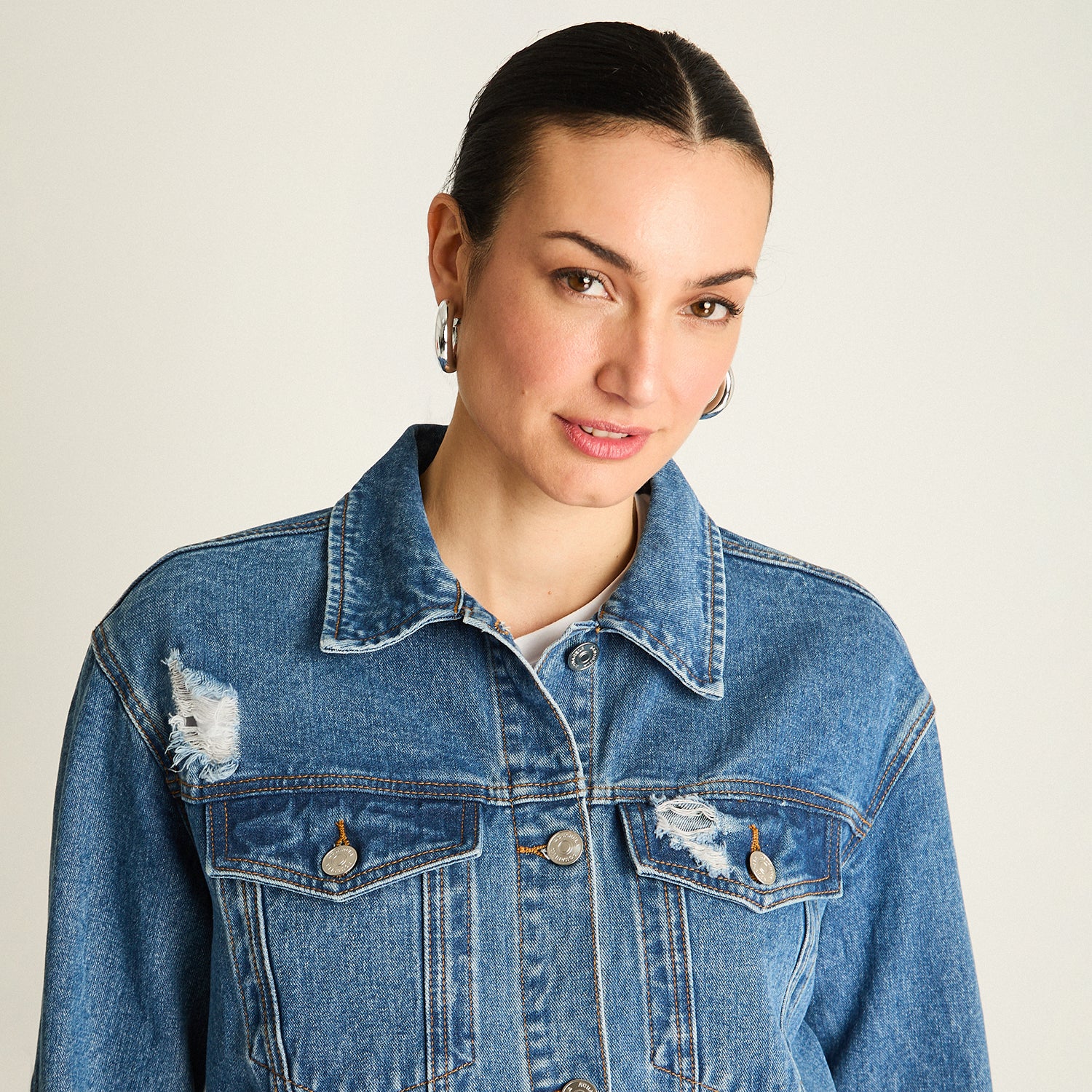 Casaca Mezclilla Azul Oversize Clásica