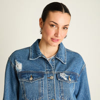 Casaca Mezclilla Azul Oversize Clásica