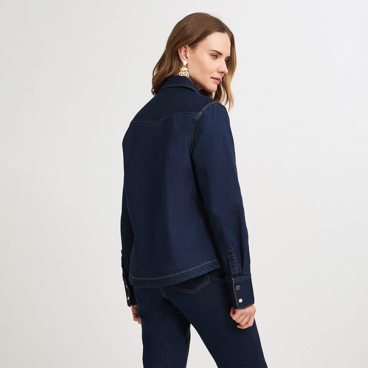 Casaca de Denim Entallada Azul