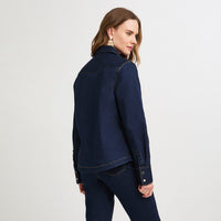 Casaca de Denim Entallada Azul