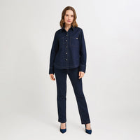 Casaca de Denim Entallada Azul