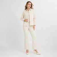 Casaca de Denim Entallada Beige