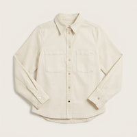 Casaca de Denim Entallada Beige en plano