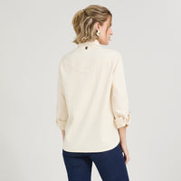Blusa Manga Larga Lyocell Denim Beige