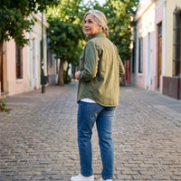 Casaca Mezclilla Manga Larga Lyocell Verde lifestyle