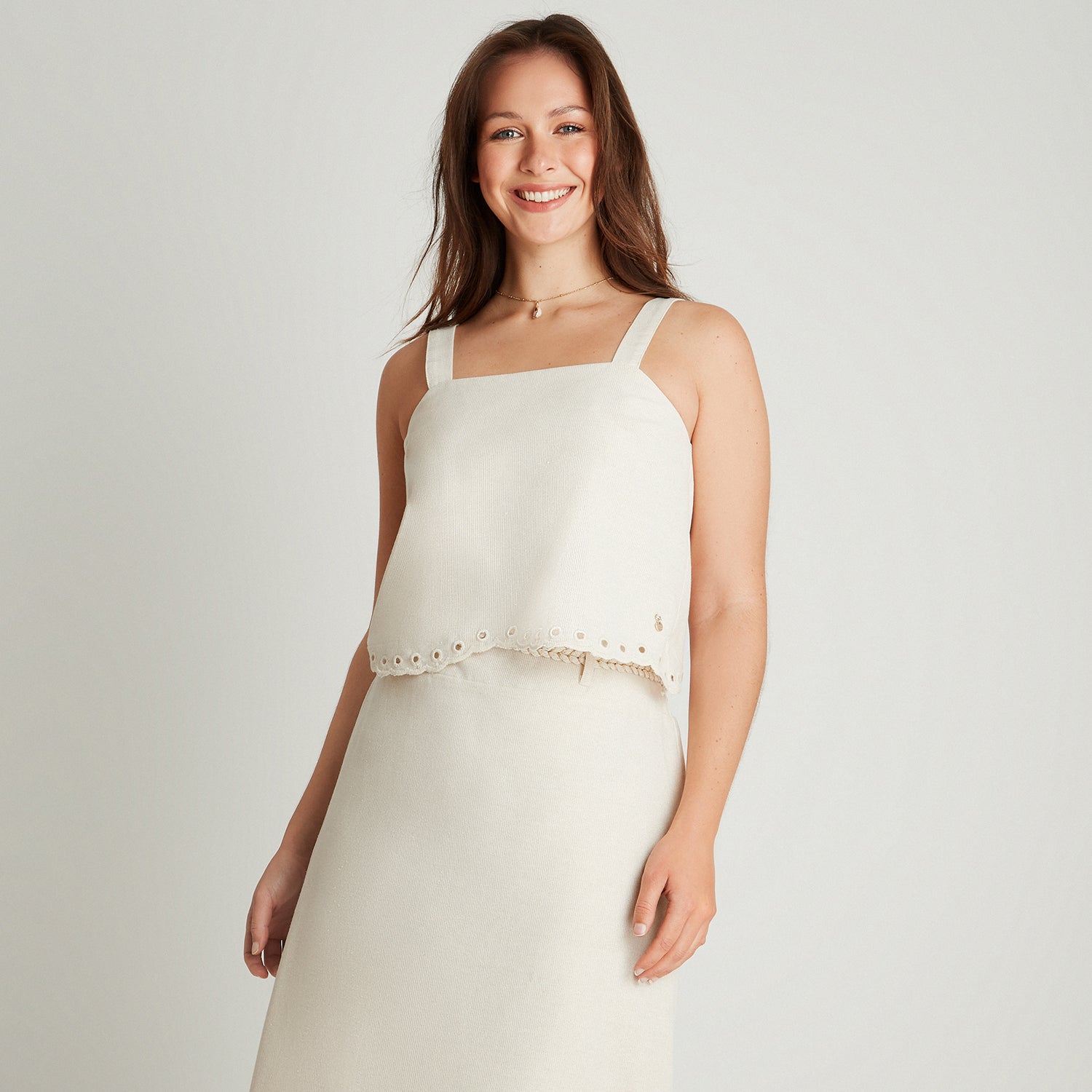 Blusa Beige Sin Manga Tirantes Lorenzo di Pontti