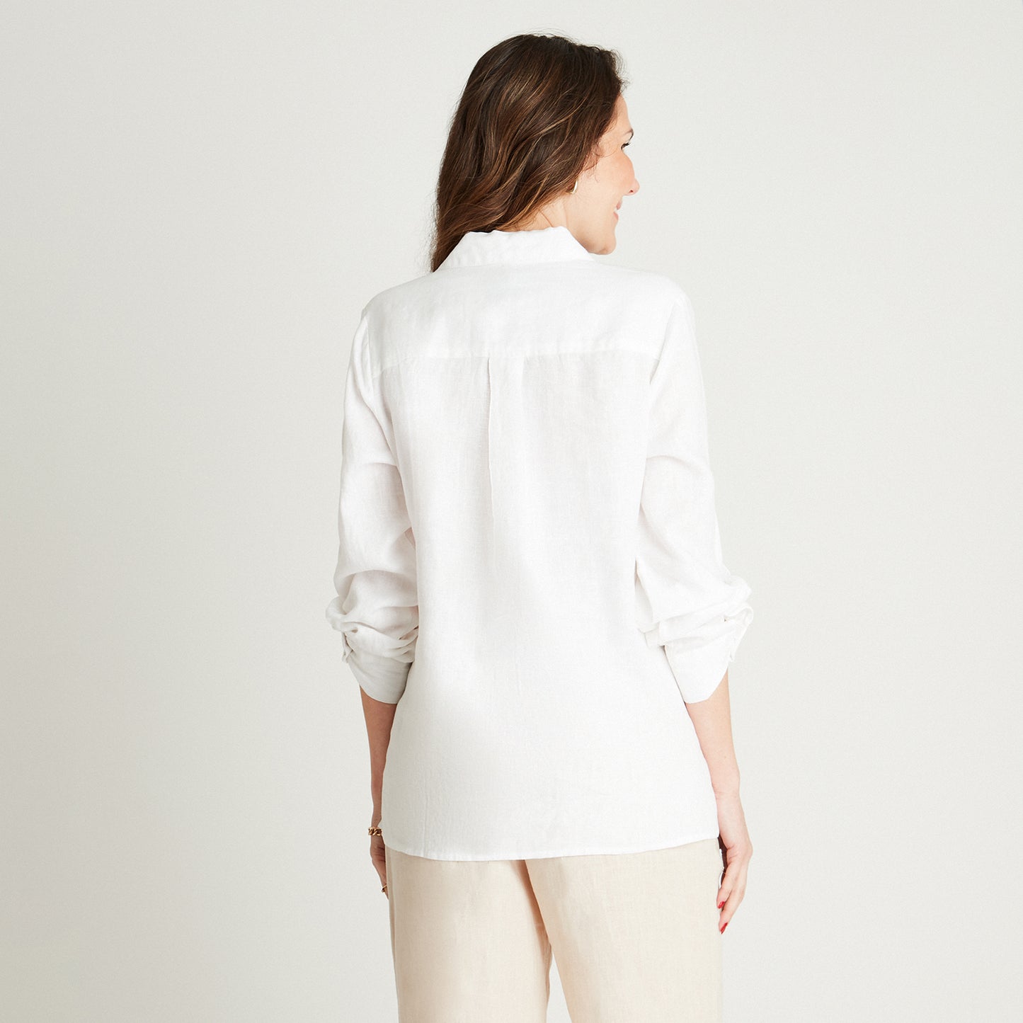 Blusa Blanco Manga Larga Cuello Camisero Lorenzo di Pontti