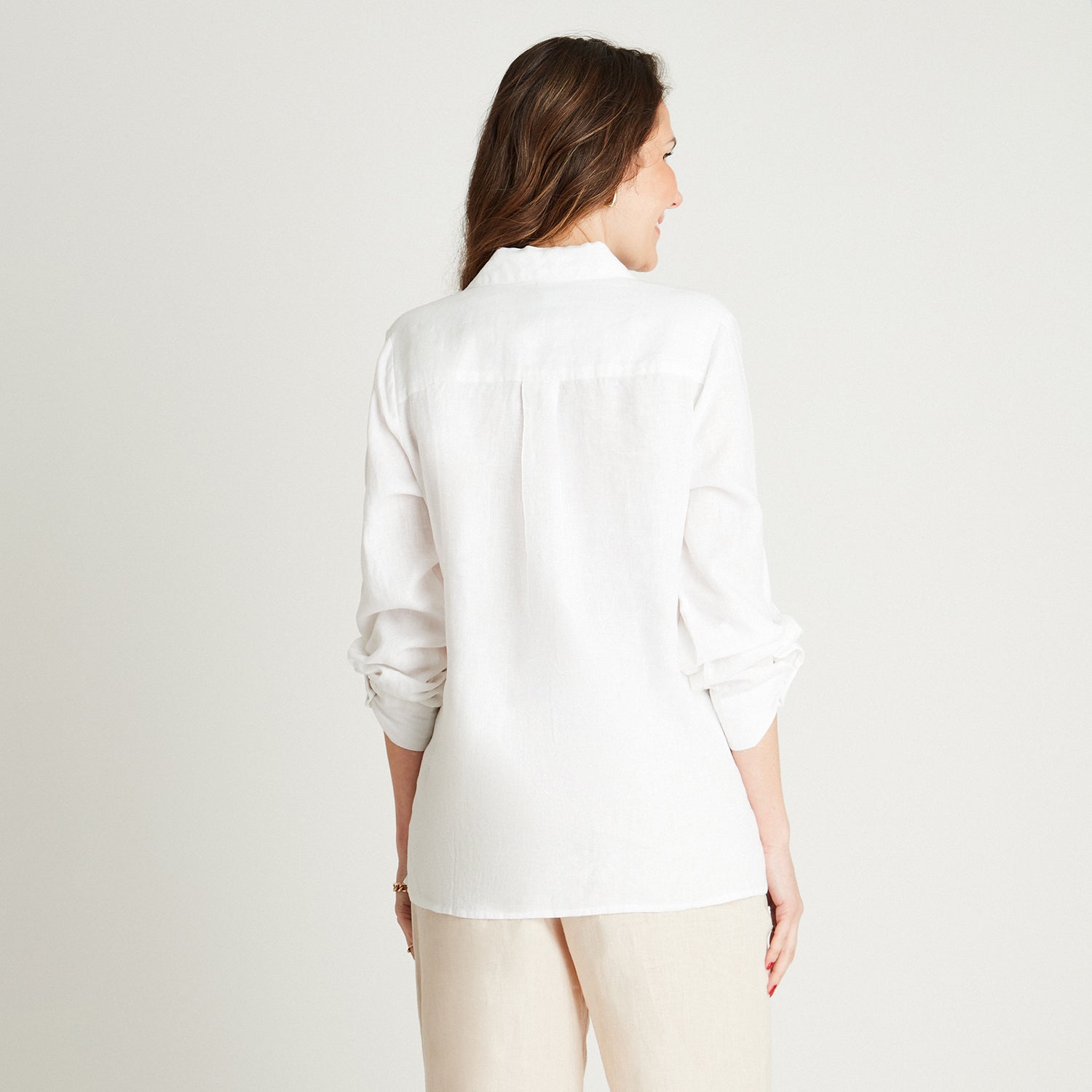 Blusa Blanco Manga Larga Cuello Camisero Lorenzo di Pontti