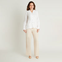 Blusa Blanco Manga Larga Cuello Camisero Lorenzo di Pontti