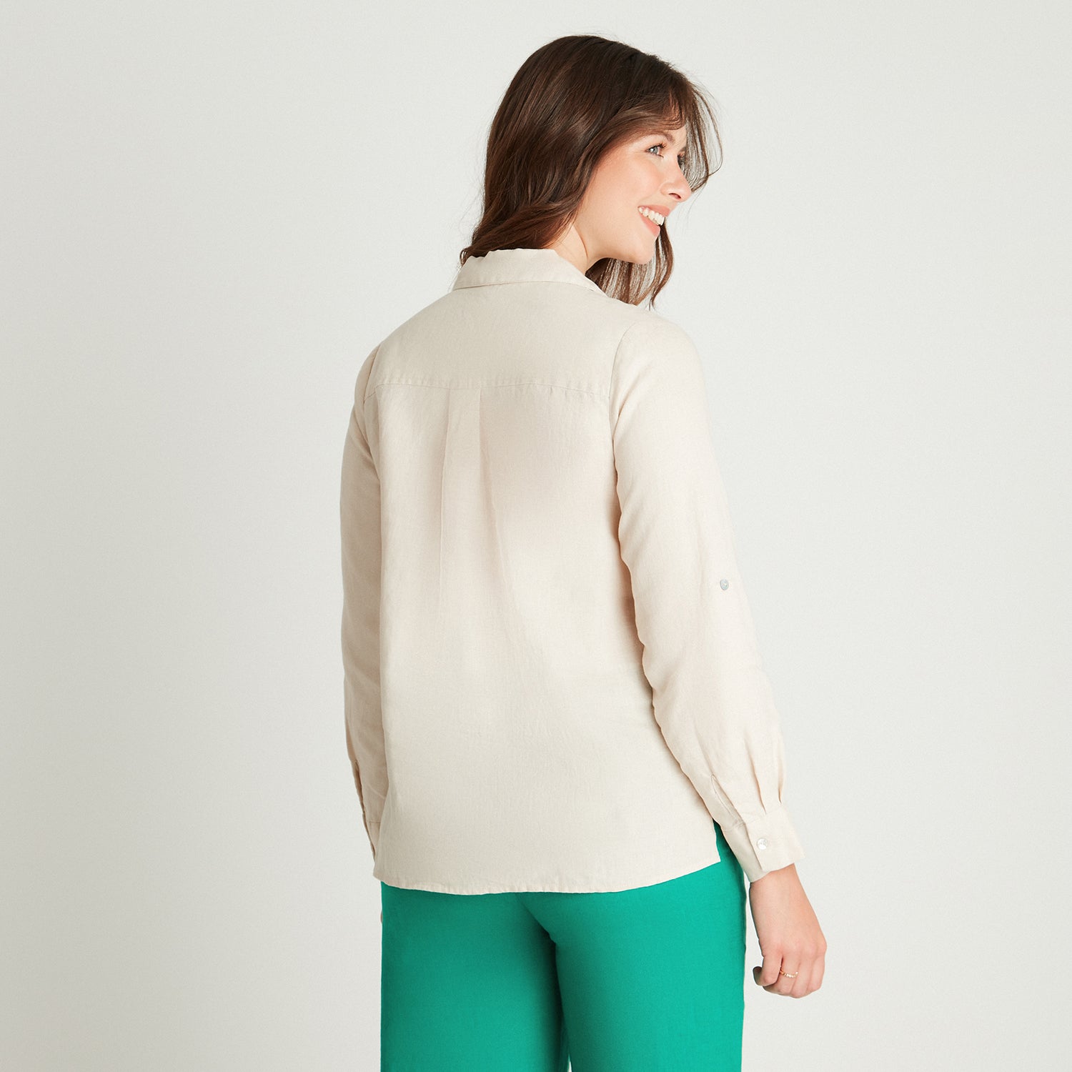 Blusa Arena Manga Larga Cuello Camisero Lorenzo di Pontti