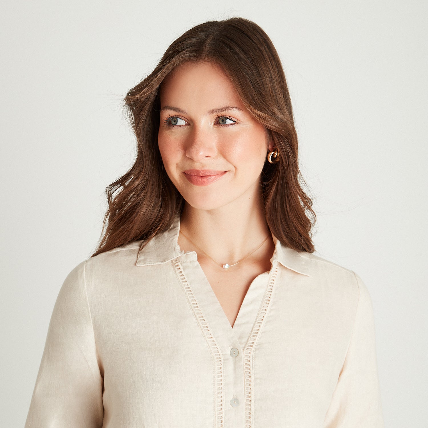 Blusa Arena Manga Larga Cuello Camisero Lorenzo di Pontti