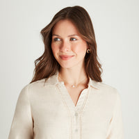 Blusa Arena Manga Larga Cuello Camisero Lorenzo di Pontti