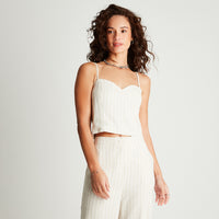 Blusa Beige Detalle Lúrex Elástico - Lorenzo di Pontti