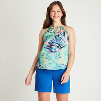 Blusa Verde Sin Manga Estampado Tirantes Lorenzo di Pontti