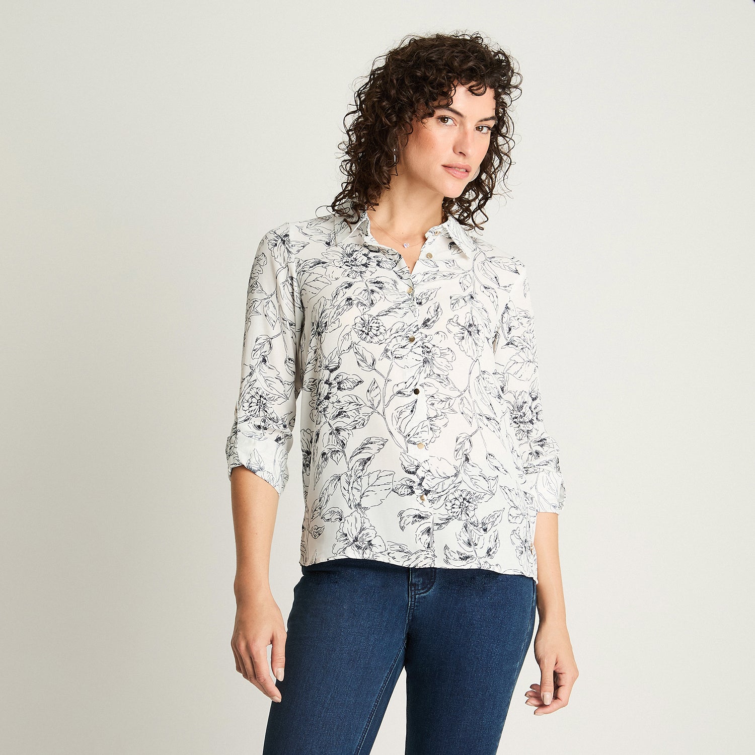 Blusa Camisera Manga Larga Azul Lorenzo Di Pontti