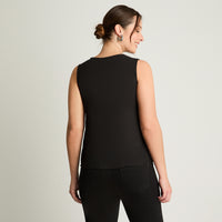 Blusa Sin Mangas Con Capas Negro Lorenzo Di Pontti