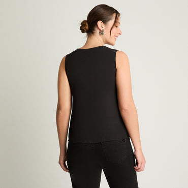 Blusa Sin Mangas Con Capas Negro Lorenzo Di Pontti