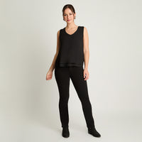 Blusa Sin Mangas Con Capas Negro Lorenzo Di Pontti