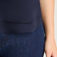 Blusa Sin Mangas Con Capas Azul Lorenzo Di Pontti
