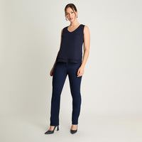 Blusa Sin Mangas Con Capas Azul Lorenzo Di Pontti