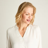 Blusa Escote Mao 3 Botones Crudo