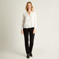 Blusa Escote Mao 3 Botones Crudo