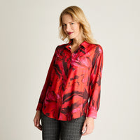 Blusa Manga Larga Camisera Rojo