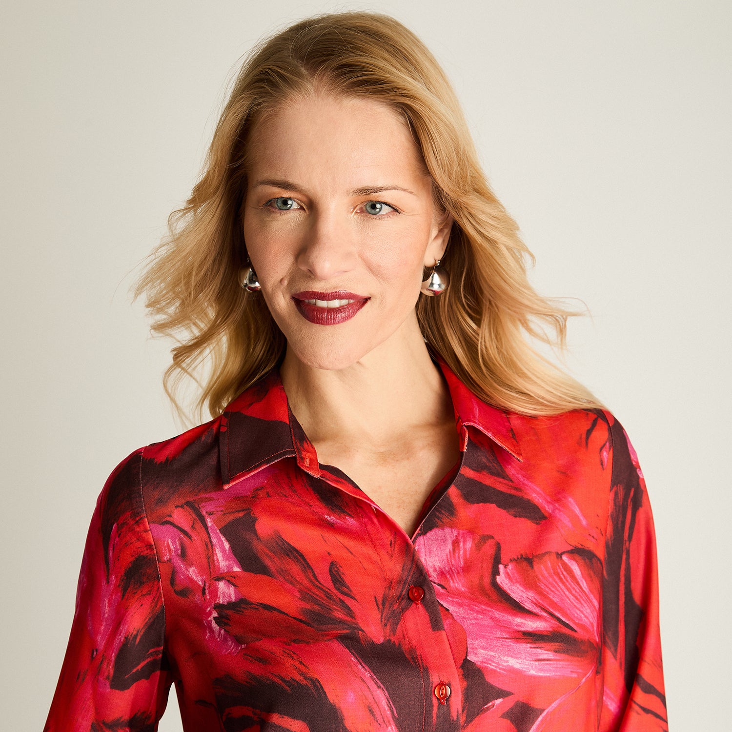 Blusa Manga Larga Camisera Rojo
