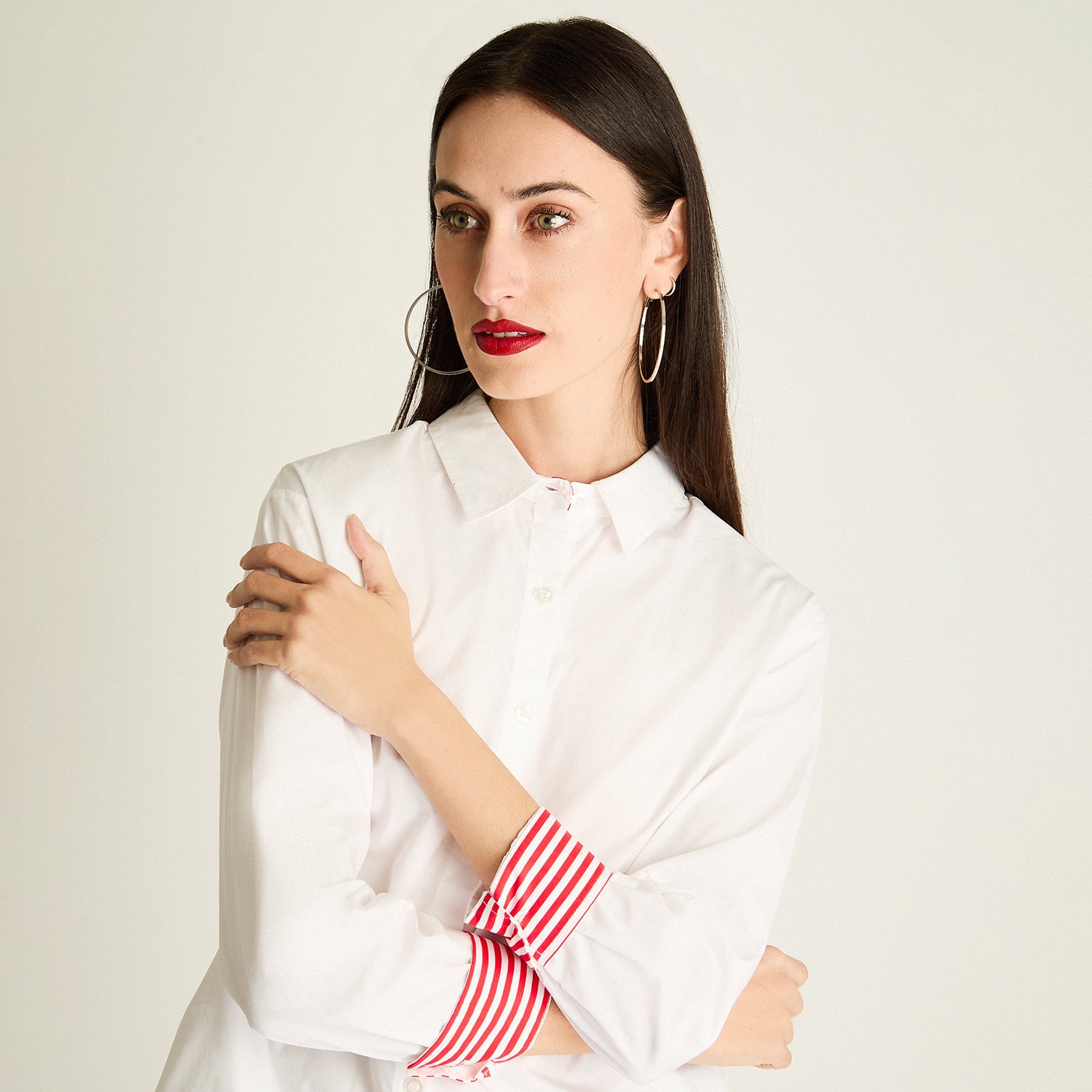 Blusa Oversize Con Detalles En Las Mangas Blanco