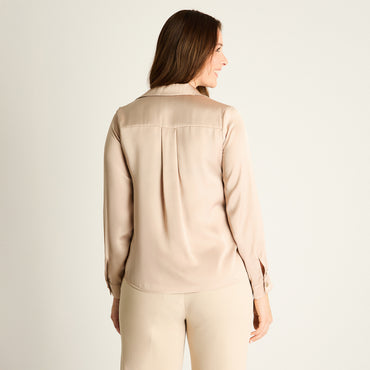 Blusa Arena Manga Larga Cuello Camisero